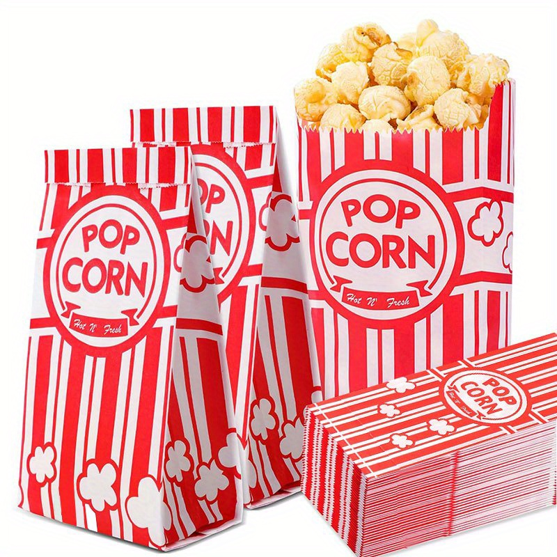 Food Snacks Gifts - 20/50Pcs Popcorn Bags Individual Servings Paper