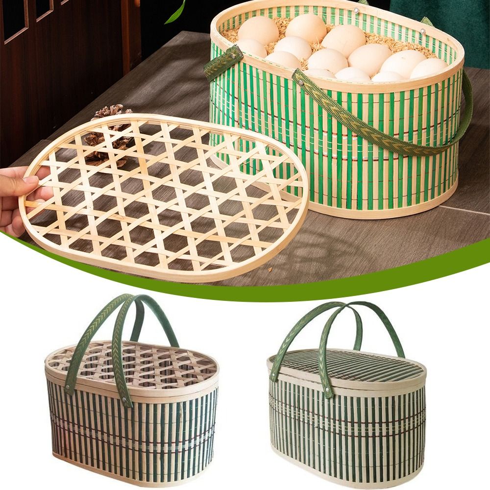 Durable Handmade Bamboo Basket - Food Snacks Gifts 评论和价格
