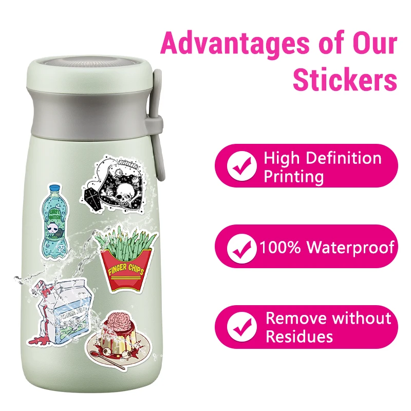 50PCS Zombie Food Stickers Cut - Zombie Snacks 评论和价格