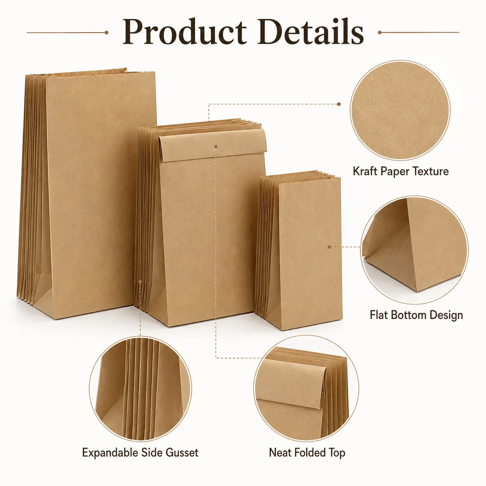 10-30Pcs Small Brown Kraft Pap - Food Snacks Gifts 评论和价格