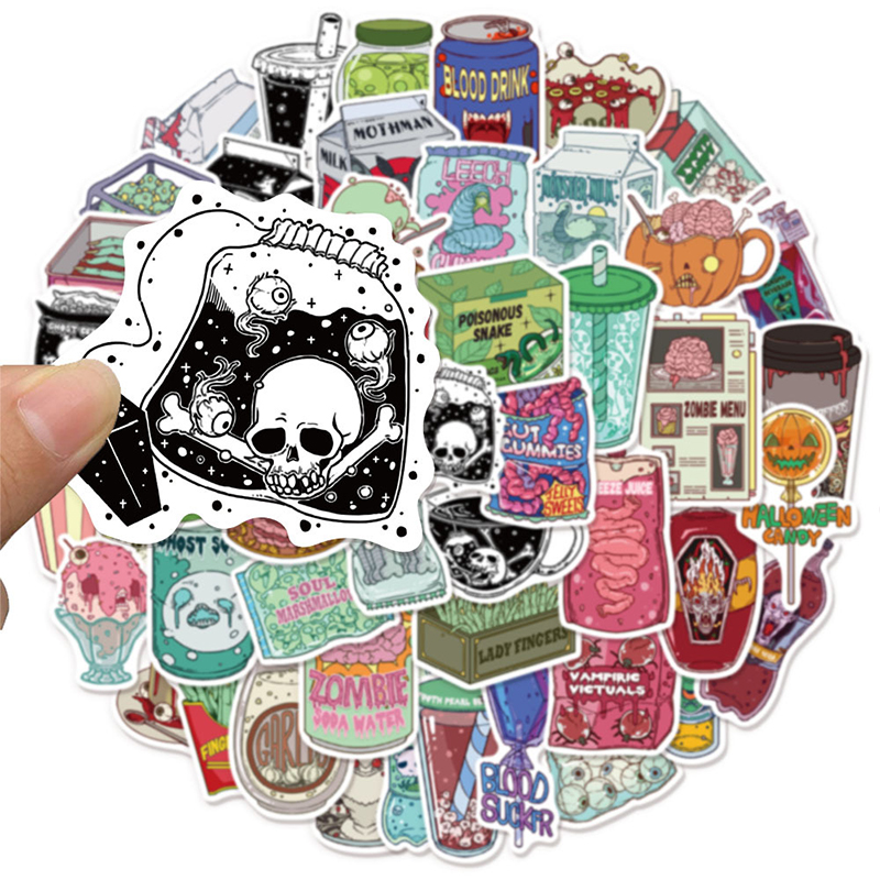 50PCS Zombie Food Stickers Cut - Zombie Snacks 评论和价格